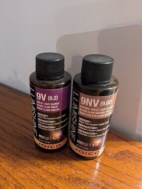🍁New Joico lumishine demi-permanent Hair color Liquid 2 oz 9NV Or 9V blonde
